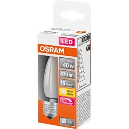 OSRAM Led-lamp Kaars E27 5W Warmwit 2700K Mat Dimbaar