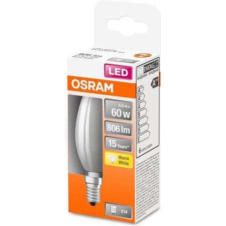 OSRAM Led-lamp Kaars E14 6W Warmwit 2700K Mat