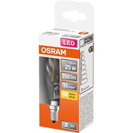 OSRAM Led-lamp Gedraaide Kaars E14 2.5W Warmwit 2700K Helder