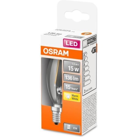 OSRAM Led-lamp Kaars E14 1,5W Warmwit 2700K Helder