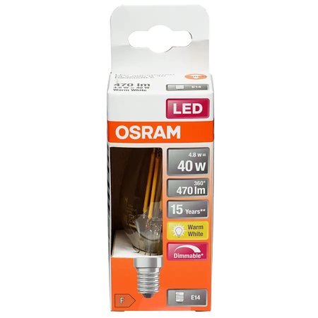 OSRAM Led-lamp Kaars E14 4,8W Warmwit 2700K Helder Dimbaar