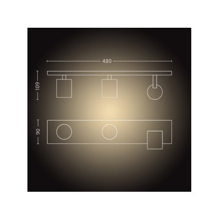 PHILIPS Hue Runner 3-licht Spotbalk - GU10 - 3x5W - Wit