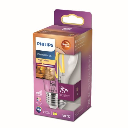 Philips E27 Classic Peerlamp 7.2W Warm Wit