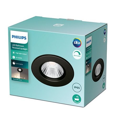 Philips Inbouwspot LED myBathroom 5.5W Warmwit - Zwart