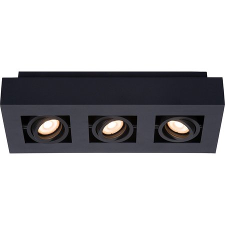 LUCIDE Plafondspot Xirax LED Dim to warm - GU10 - 3x5W 3000K/2200K - Zwart