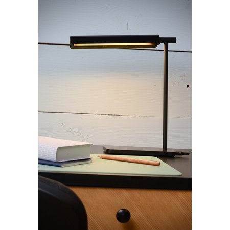 LUCIDE Bureaulamp Levi LED Dimbaar - 3 StepDim - Zwart
