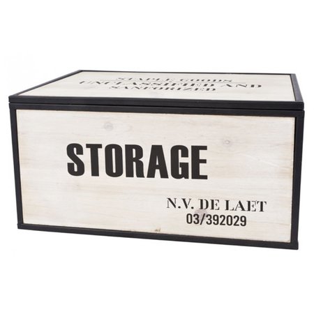 COSY @ HOME Storage Box Zwart Hout 34x24xh18cm
