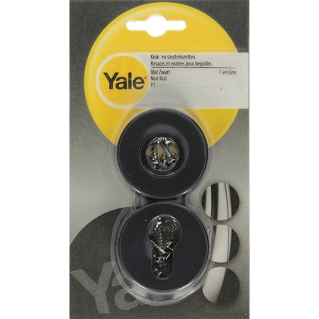 YALE Set Rozetten voor Krukken en Sleutel PZD50MM 8100 9400 Mat Zwart