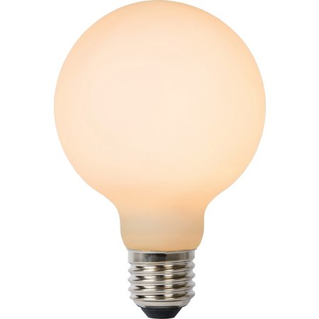 LUCIDE LED Filamentlamp G80 Ø8cm Dimbaar E27 8W Opaal