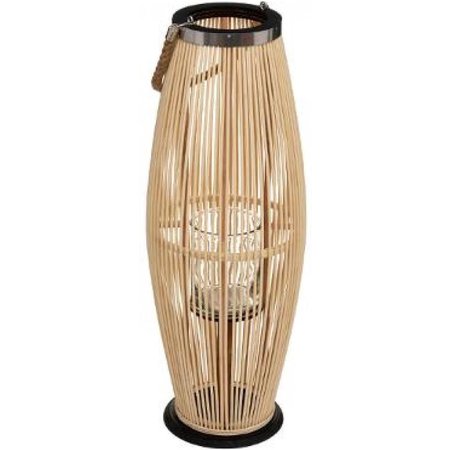 ATMOSPHERA Lantaarn Bamboe met Glas, 27x72cm
