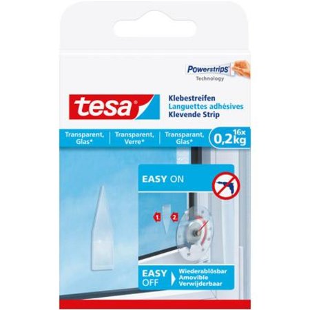 Tesa Powerstrips 16x Transparant Glas 200gr