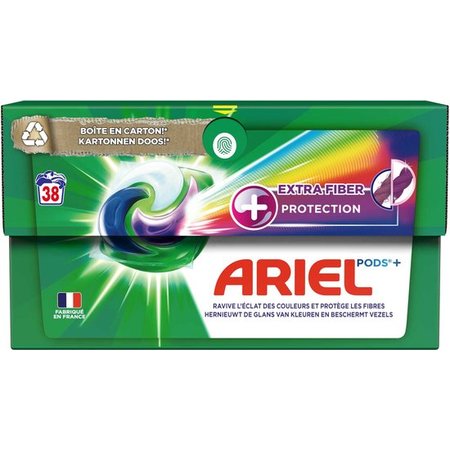 ARIEL Wasmiddel Pods + Extra Vezelbescherming - Kleur - 38 Wasbeurtes