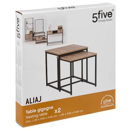 5FIVE Bijzettafels 'Aliaj' - Set van 2 - 40x40 en 45x45cm