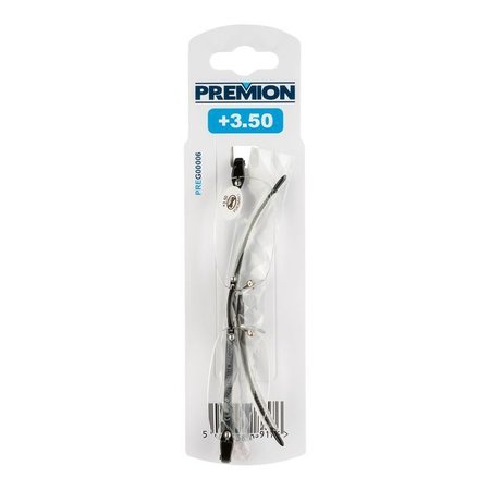 PREMION Leesbril Model 1, Zwart, Sterkte +3.50