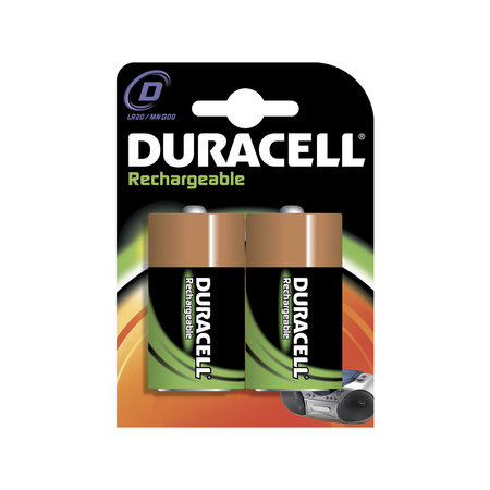 Duracell 2x NI-MH D Batterij Herlaadbaar