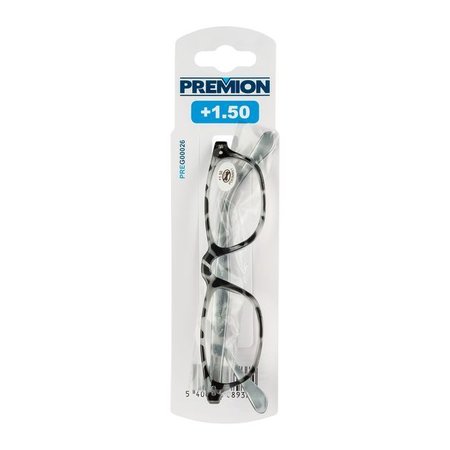 PREMION Leesbril Model 2, Zwart/Grijs, Sterkte +1.50