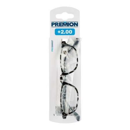 PREMION Leesbril Model 2, Zwart/Grijs, Sterkte +2.00