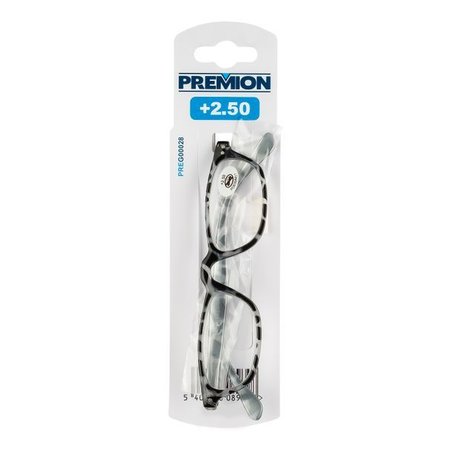 PREMION Leesbril Model 2, Zwart/Grijs, Sterkte +2.50