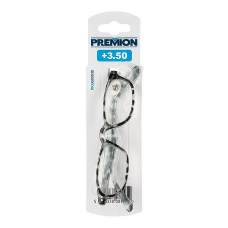 PREMION Leesbril Model 2, Zwart/Grijs, Sterkte +3.50
