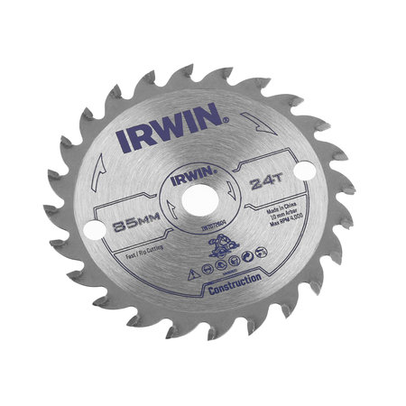 IRWIN Cirkelzaagblad Ø85mm met asgat 10mm, vertanding 24T