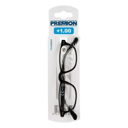 PREMION Leesbril Model 2, Zwart, Sterkte +1.00