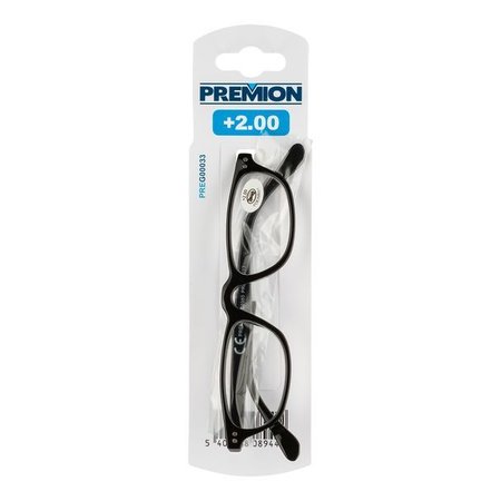 PREMION Leesbril Model 2, Zwart, Sterkte +2.00