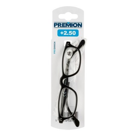 PREMION Leesbril Model 2, Zwart, Sterkte +2.50