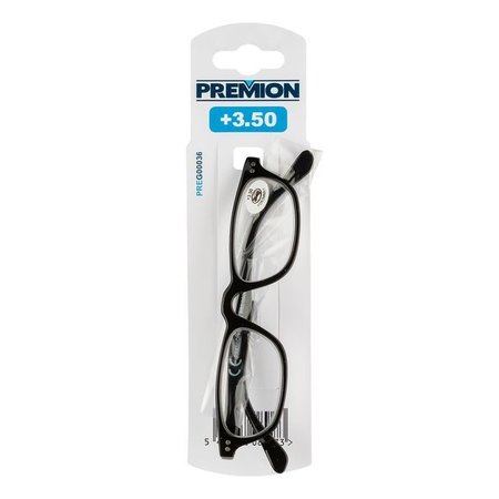 PREMION Leesbril Model 2, Zwart, Sterkte +3.50