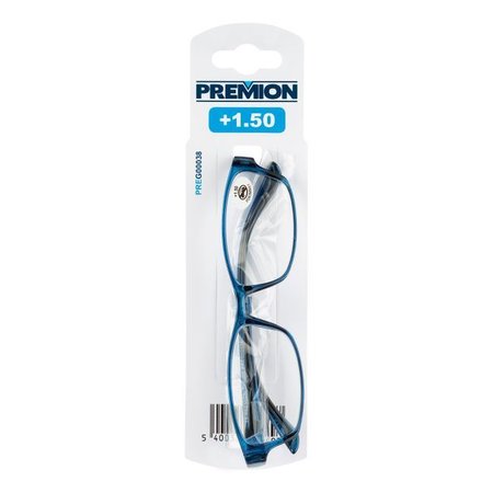 PREMION Leesbril Model 3, Blauw/Zwart, Sterkte +1.50