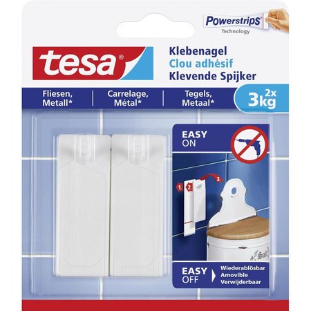 Tesa Powerstrips 2x Klevende Spijker Tegels & Metaal 3kg