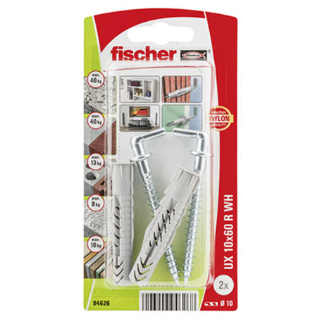 Fischer 2x Plug + Rechte Haak UX 10x60 - 94626