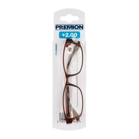 PREMION Leesbril Model 3, Bruin/Zwart, Sterkte +2.00