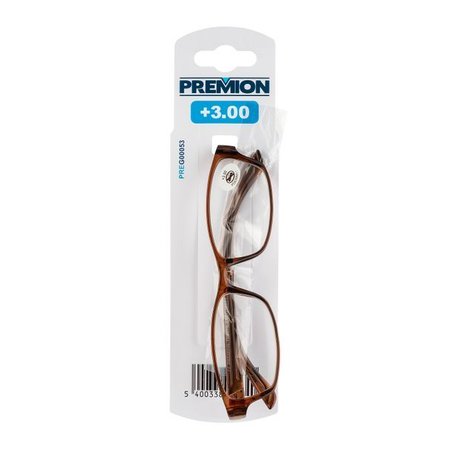 PREMION Leesbril Model 3, Bruin/Zwart, Sterkte +3.00
