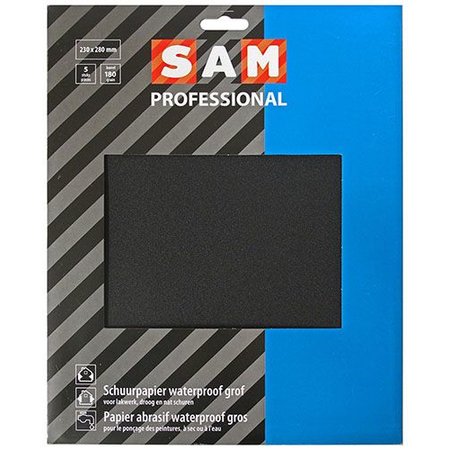 SAM Schuurpapier Professional Waterproof 230x280mm K180 (5x)