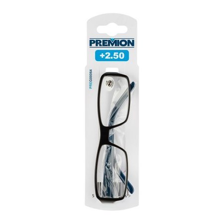 PREMION Leesbril Model 4, Zwart/Blauw, Sterkte +2.50