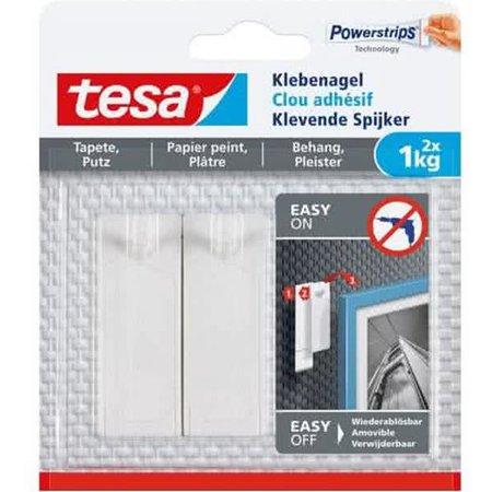 Tesa Powerstrips Klevende Spijker 2x Behang & Pleisterwerk 1kg