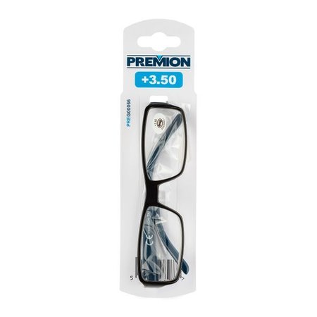 PREMION Leesbril Model 4, Zwart/Blauw, Sterkte +3.50